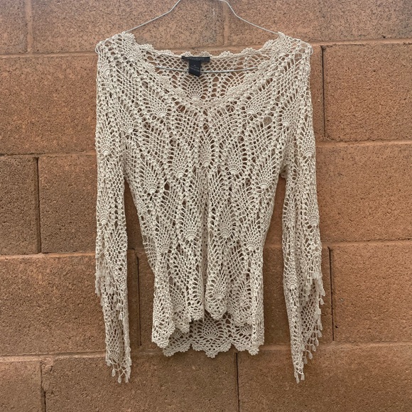 Cottagecore Crochet Beaded Top, size Medium, great condition - Picture 3 of 5